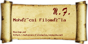 Mohácsi Filoméla névjegykártya